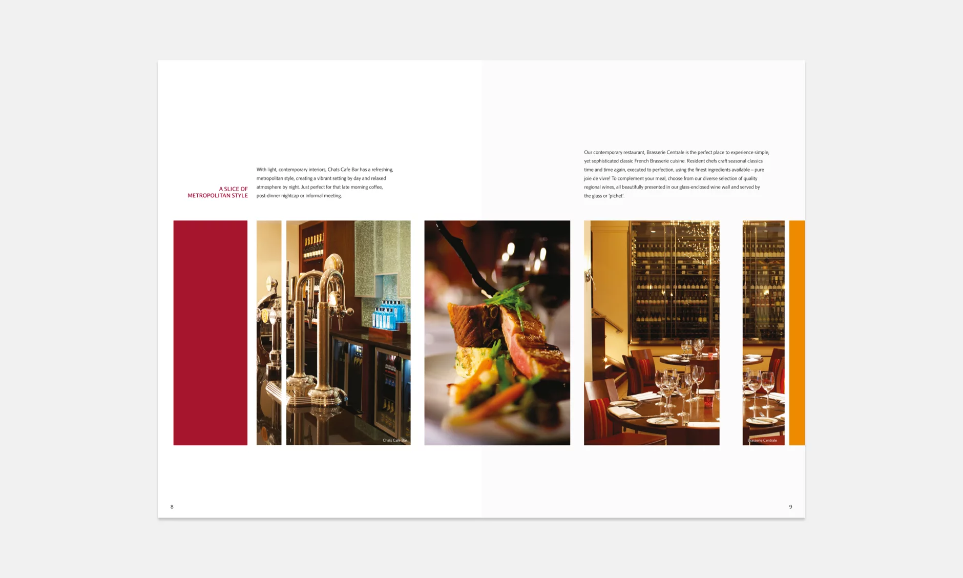 Internal spread of hotel brochure