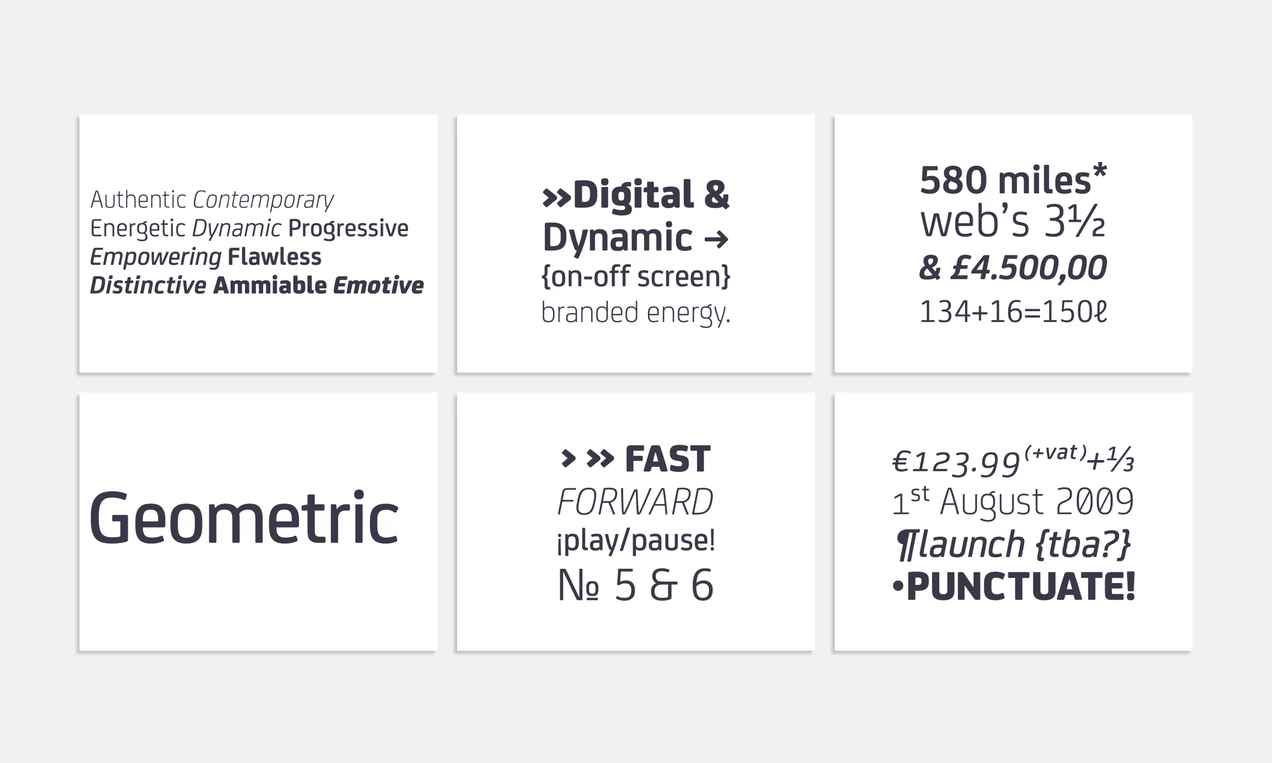 Various font weights of FS Joey