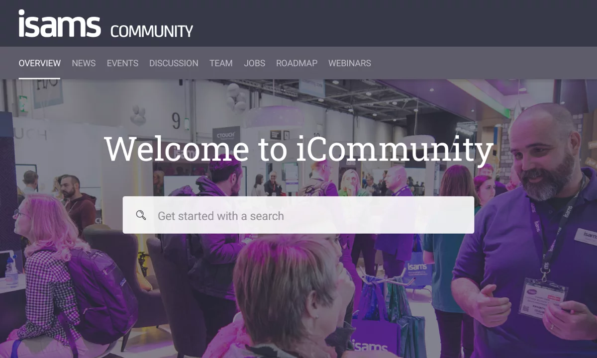 Community website homepage